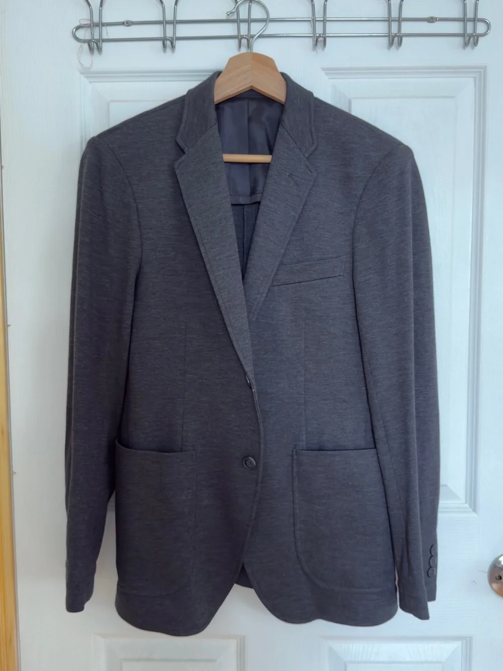 Uniqlo Men's Gray Knit Blazer - Classic Casual Tailored Jacket Size XS